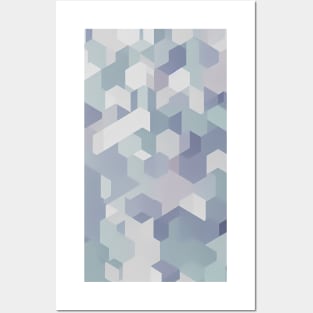 Abstract Geometric Hexagonal Pattern - camouflage Posters and Art